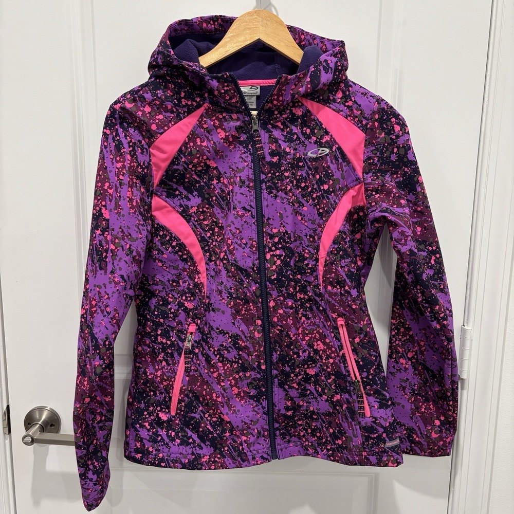 C9 By Champion Girls Pink & Purple Full Zip Hooded Jacket Size XL 14-16
